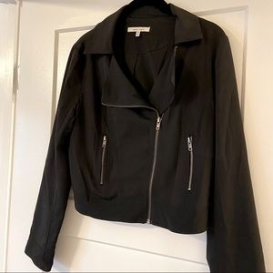 Cropped dress motorcycle jacket